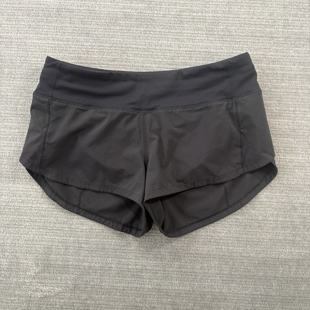 Lululemon Speed Up Short Women 4 High Rise 2" Inseam Black Running Gym Stretch